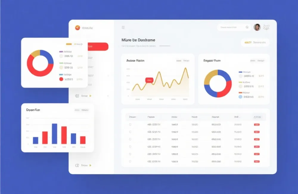 走势分析仪表盘插画